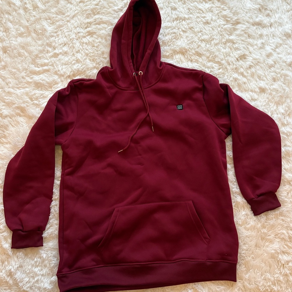 Men's Burgundy Heated Hoodie